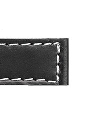 Kvalitní náhradní řemínek na hodinky Mavex H-5 B - černý, bíle prošívaný 18 mm