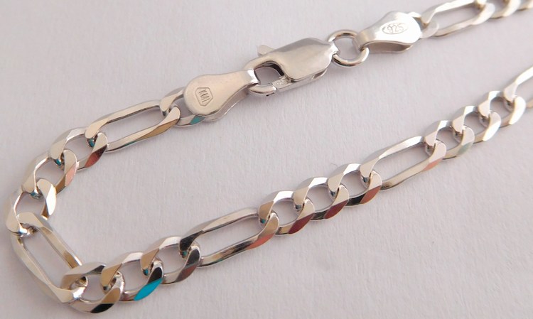 Klenoty Budín Pánský mohutný stříbrný rhodiovaný řetěz (řetízek) 50cm FIGARO šíře 3,5mm 925/1000 8,30gr 030239000040