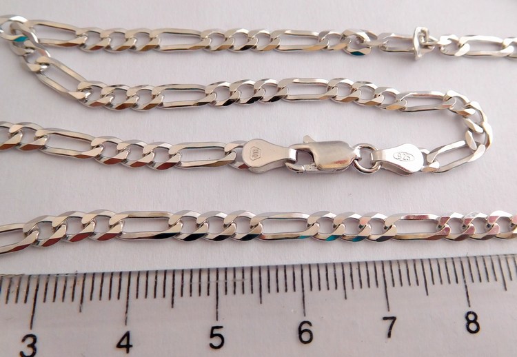 Klenoty Budín Pánský mohutný stříbrný rhodiovaný řetěz (řetízek) 50cm FIGARO šíře 3,5mm 925/1000 8,30gr 030239000040