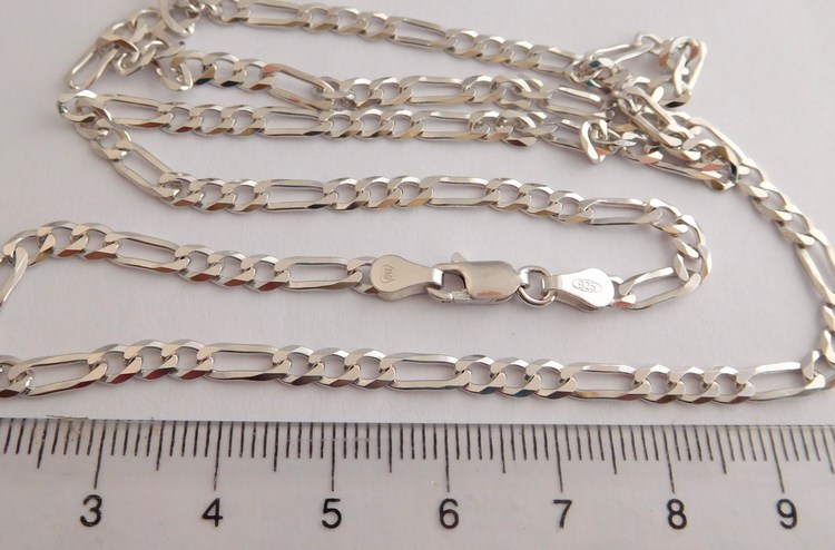 Klenoty Budín Pánský mohutný stříbrný rhodiovaný řetěz (řetízek) 50cm FIGARO šíře 3,5mm 925/1000 8,30gr 030239000040