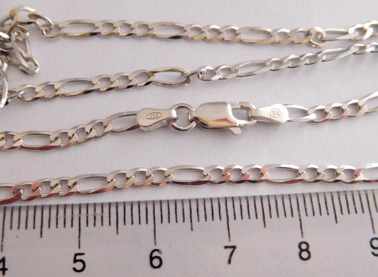 Klenoty Budín Pánský stříbrný rhodiovaný řetízek 55cm FIGARO šíře 2,5mm 925/1000 5,42gr 030239600040