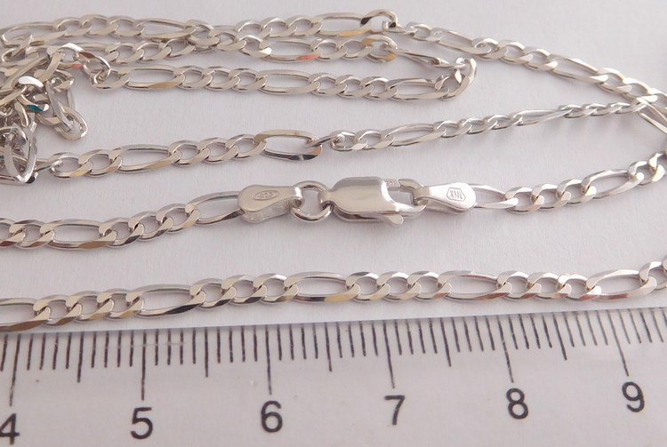 Klenoty Budín Pánský stříbrný rhodiovaný řetízek 55cm FIGARO šíře 2,5mm 925/1000 5,42gr 030239600040