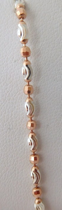 Klenoty Budín Moderní stříbrný náramek na nohu rhodiovaný s růžovým zlacením v délce 24+3 cm 0305272