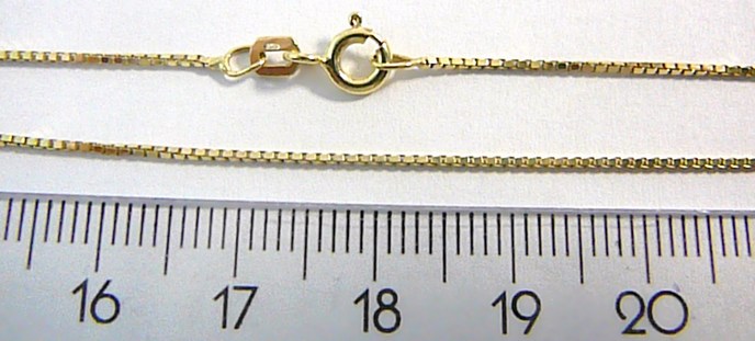 Klenoty Budín Dětský přívěskový zlatý řetízek BENÁTSKÝ 36cm 585/0,69gr H565
