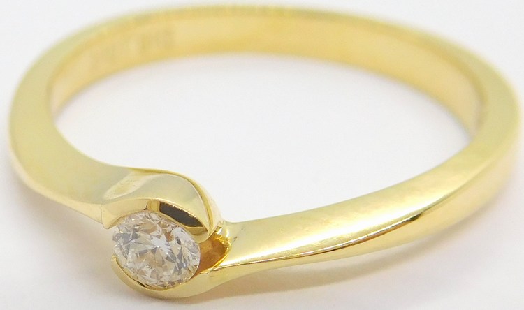 Klenoty Budín Diamantový zásnubní zlatý prsten vel. 55 585/2,40gr 0,10CT HKD17