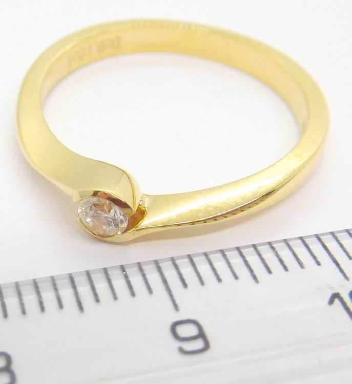 Klenoty Budín Diamantový zásnubní zlatý prsten vel. 55 585/2,40gr 0,10CT HKD17