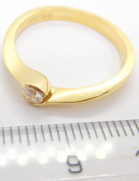 Klenoty Budín Diamantový zásnubní zlatý prsten vel. 55 585/2,40gr 0,10CT HKD17