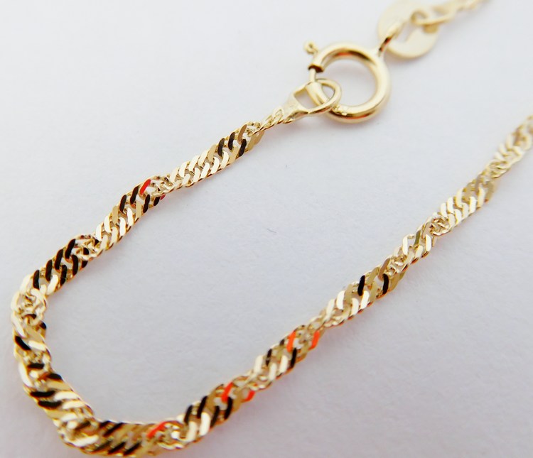 Klenoty Budín Pevný přívěskový zlatý řetízek TWIST 585/1,66gr 50cm HK6028