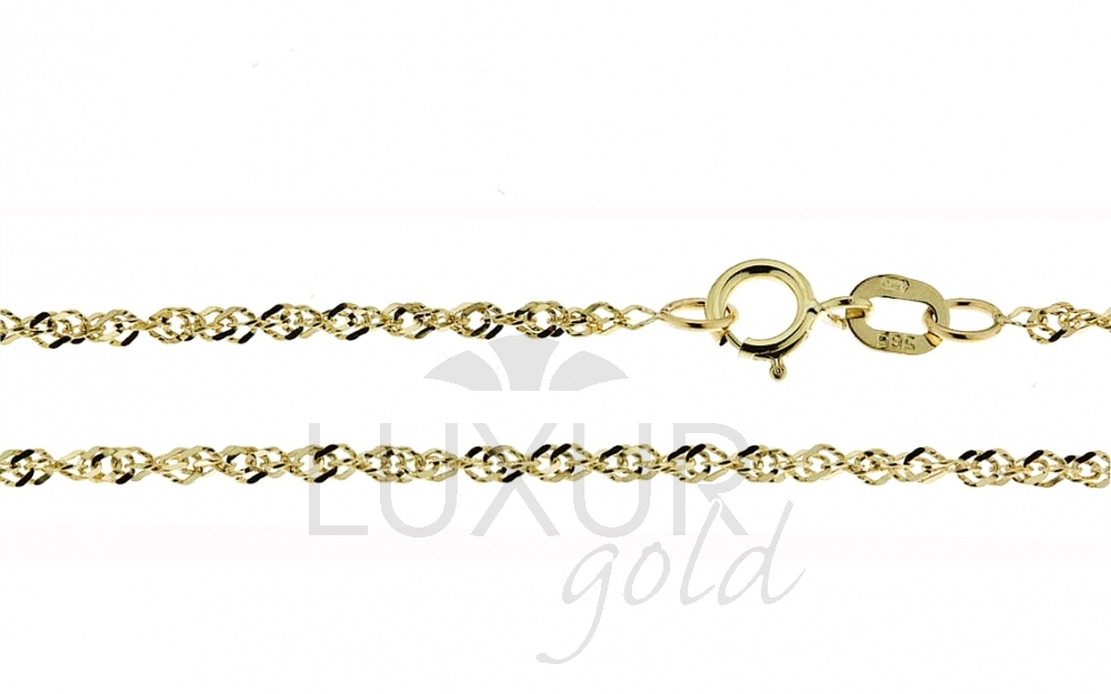 Klenoty Budín Dámský zlatý náramek ze žlutého zlata TWIST 585/1,05gr 18cm 3040003
