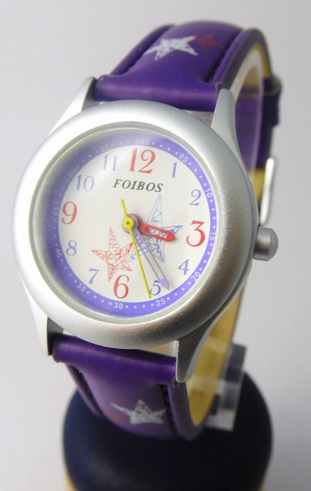 Foibos Fialkové dětské hodinky Foibos CK1567.3 s barevnými motivy
