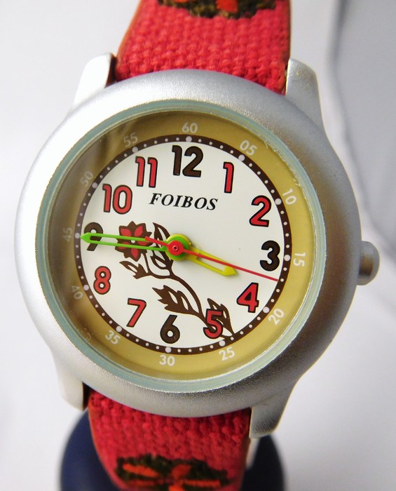 Foibos Dětské dívčí červené hodinky Foibos CK1055.1 pro děvčata 