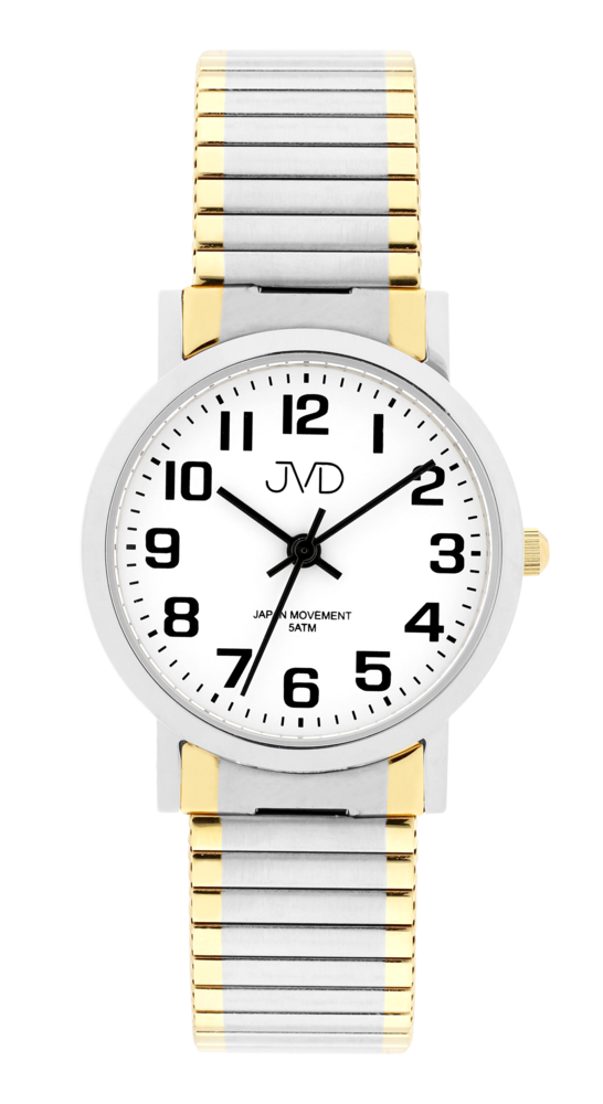 JVD Dámské módní ocelové hodinky na černém řemínku JVD J4061.11