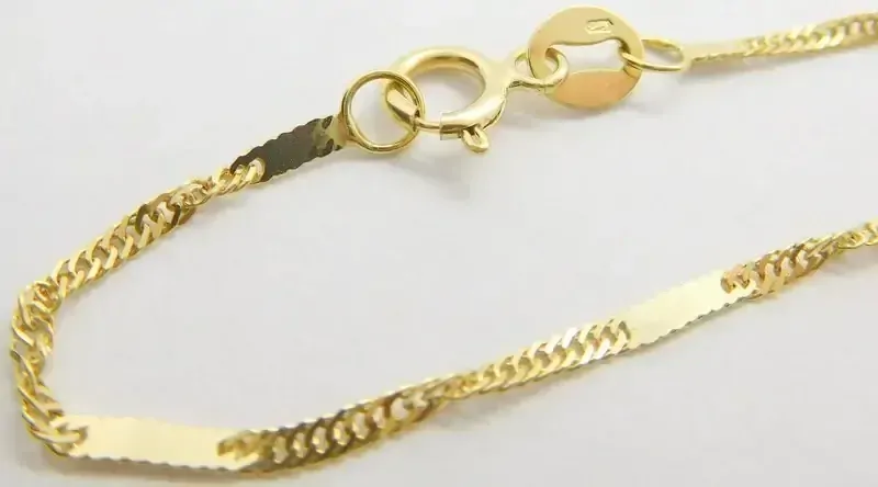 Klenoty Budín Pevný přívěskový zlatý řetízek TWIST S DESTIČKOU 585/1,87gr 50cm HK6159