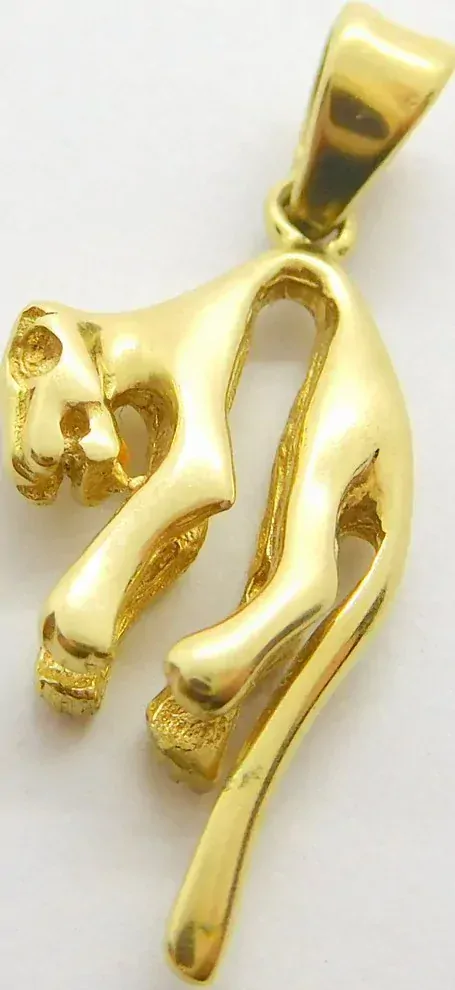 Klenoty Budín Velký zlatý přívěsek - prohnutá puma 585/1,61gr HK3186