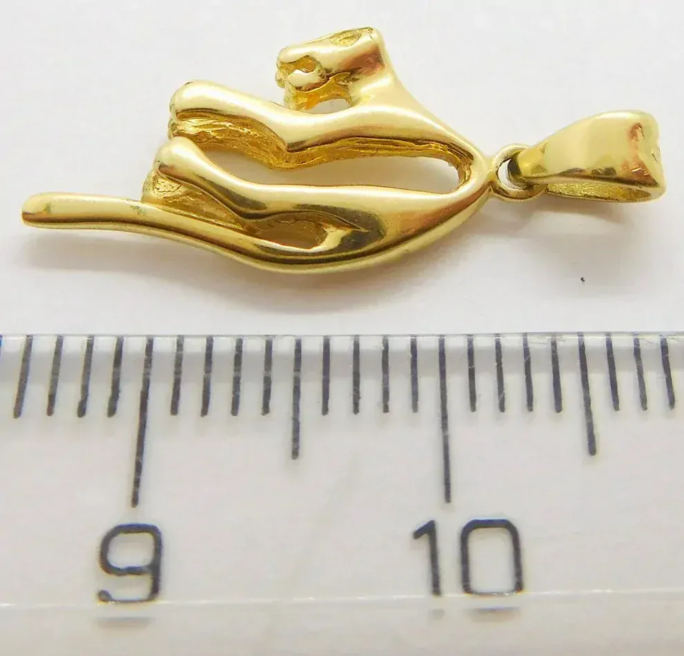 Klenoty Budín Velký zlatý přívěsek - prohnutá puma 585/1,61gr HK3186