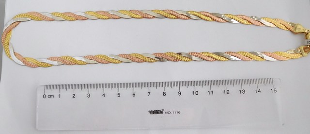 Klenoty Budín Stříbrný pletený náramek - růžové a žluté zlacení 18cm 5,60gr 0306477