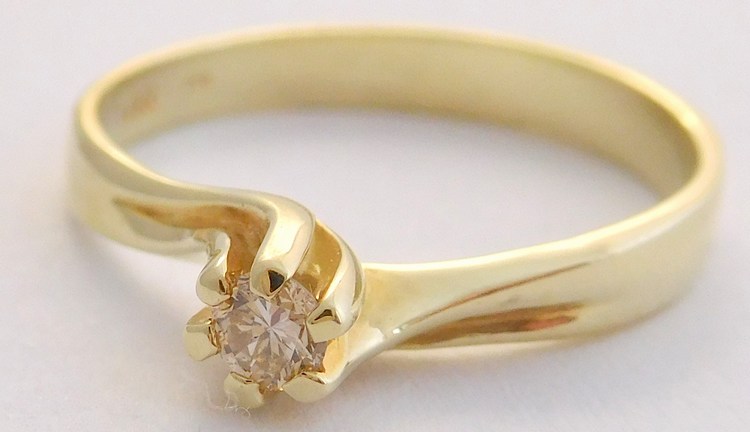Klenoty Budín Zásnubní zlatý diamantový prsten s diamantem vel. 59 585/2,34gr 17-01 208 T279