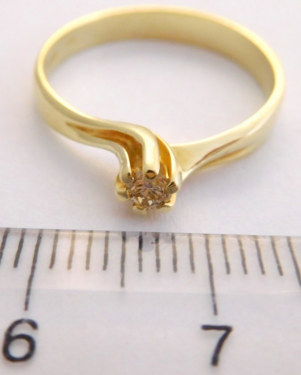 Klenoty Budín Zásnubní zlatý diamantový prsten s diamantem vel. 59 585/2,34gr 17-01 208 T279