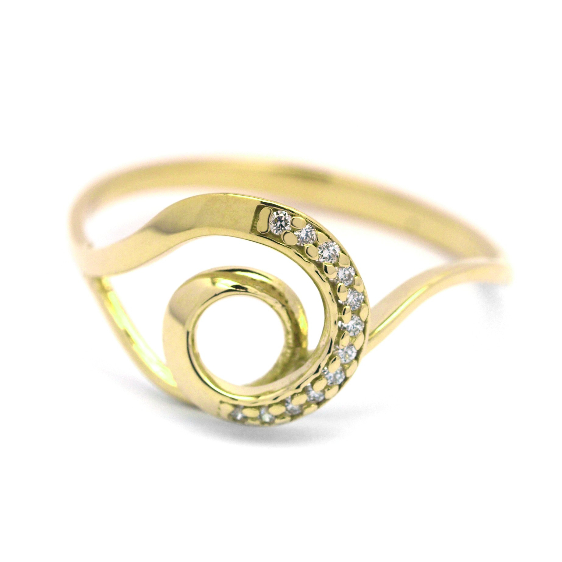 Diamantový prsten ze žlutého zlata s diamanty J-29926-18