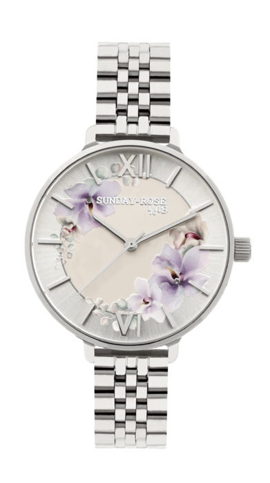 Dámské luxusní designové hodinky SUNDAY ROSE Spirit SILVER SUN-S10