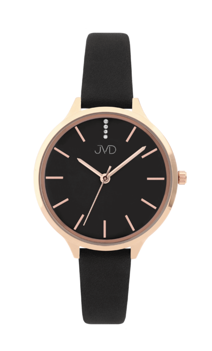 Dámské módní designové hodinky JVD JZ201.6 s řemínkem z pravé kůže