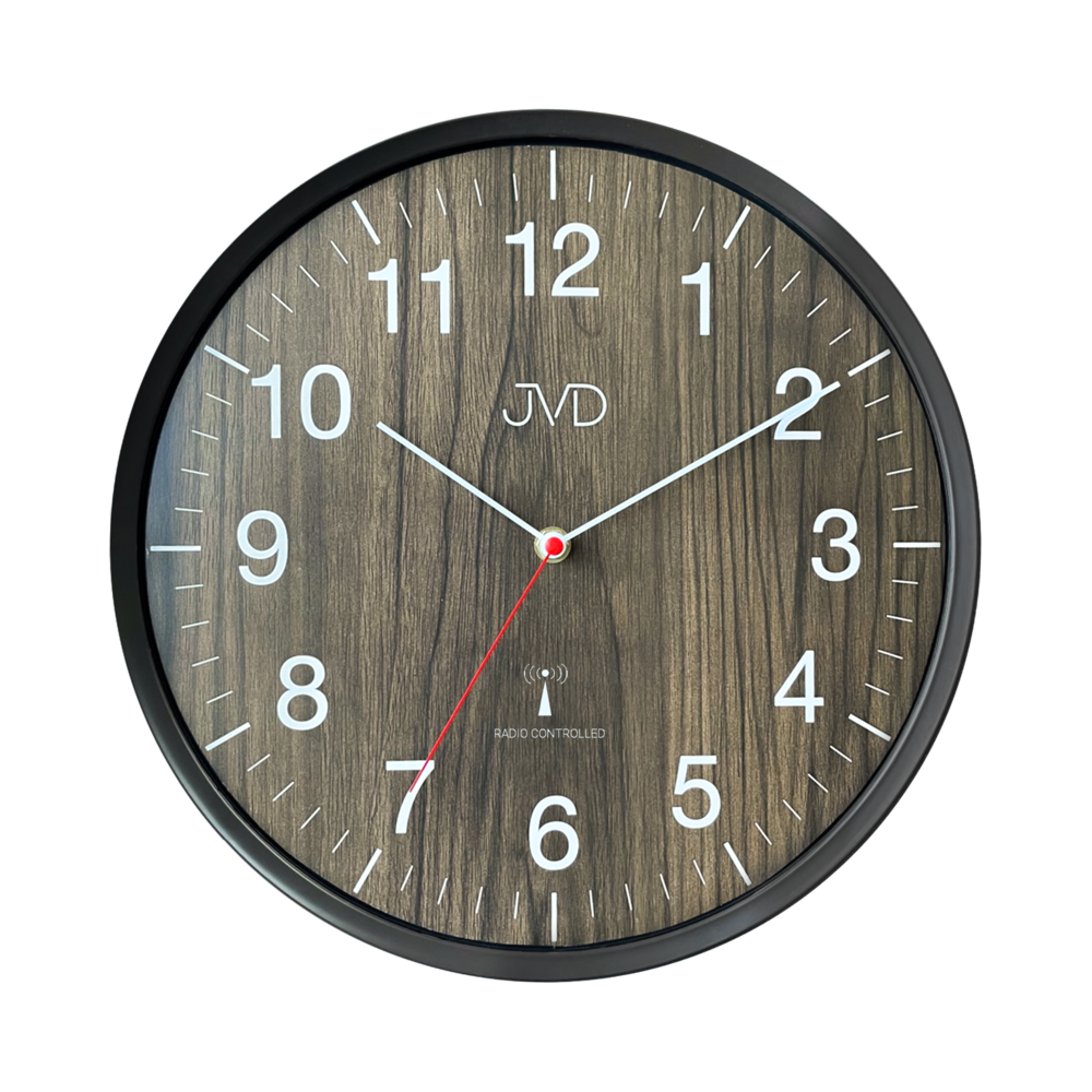 JVD Nástěnné rádiem řízene hodiny JVD RH17.3 v imitaci dřeva