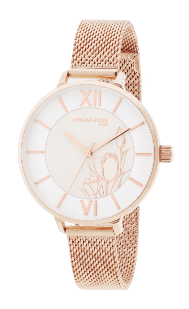 SUNDAY ROSE Dámské luxusní designové hodinky SUNDAY ROSE Fashion Tulip SUN-F07