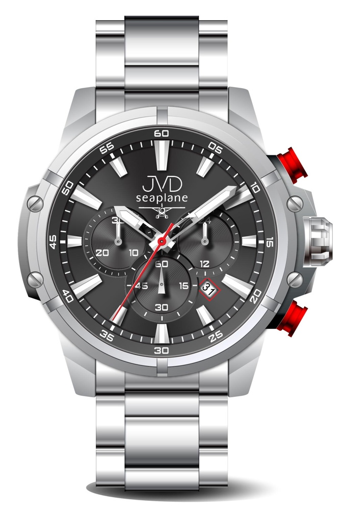 JVD Pánské vodotěsné ocelové náramkové hodinky (chronograf) JVD JC635.3