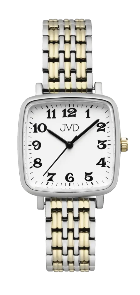 JVD Dámské pozlacené bicolor ocelové hranaté hodinky JVD J4196.3