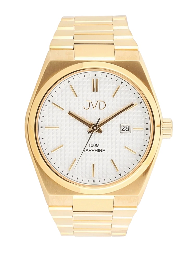JVD Pánské vodotěsné ocelové pozlacené hodinky JVD JVD J1133.1 se safírovým sklem