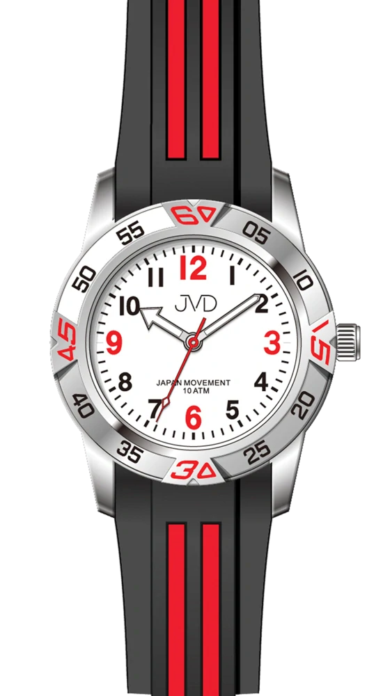 JVD Sportovní odolné dětské chlapecké vodotěsné hodinky JVD J7187.5 - 10ATM