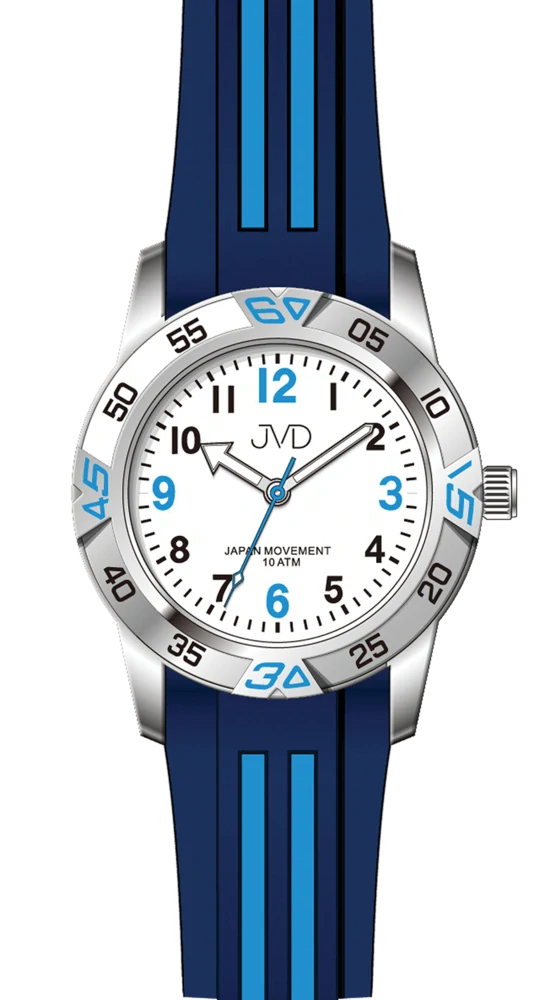 JVD Sportovní odolné dětské chlapecké vodotěsné hodinky JVD J7187.6 - 10ATM