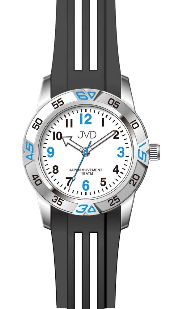JVD Sportovní odolné dětské chlapecké vodotěsné hodinky JVD J7187.7 - 10ATM