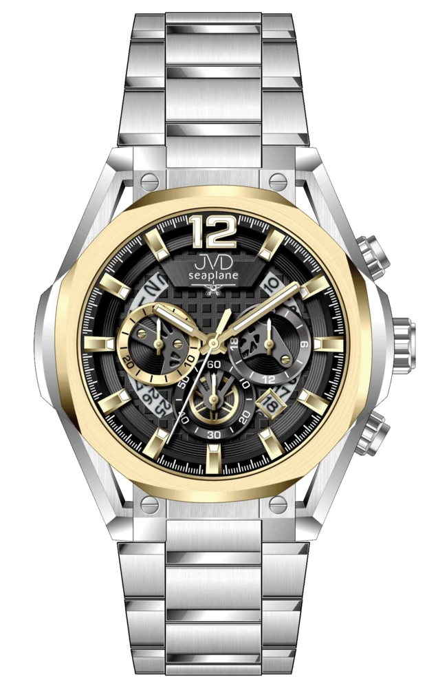 JVD Pánské ocelové vodotěsné ocelové hodinky - chronograf JVD JE1019.3