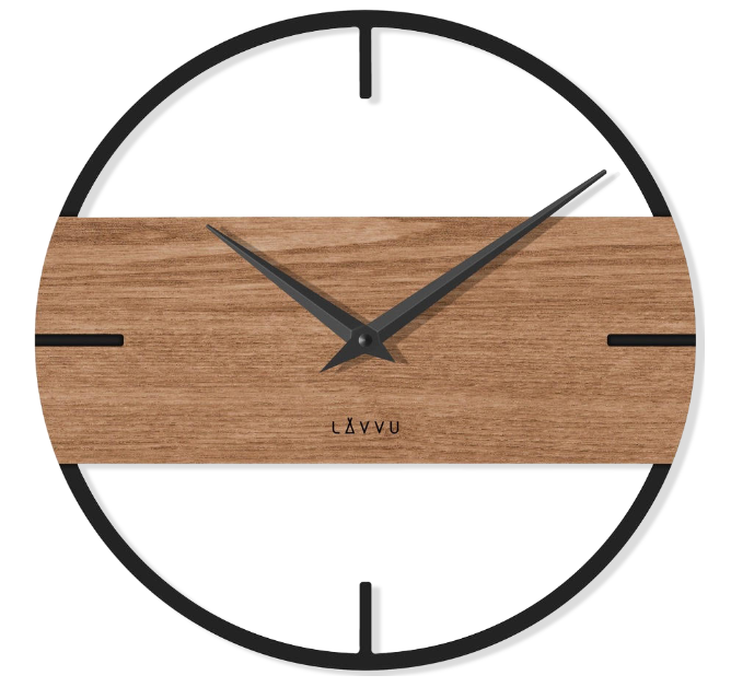 LAVVU Designové stylové dřevěné hodiny LAVVU LOFT v industriálním vzhledu LCT4010