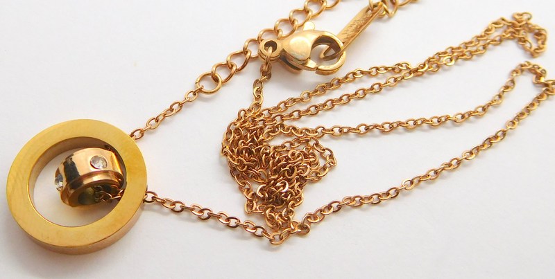 Klenoty Budín Dámský ocelový řetízek z chirurgické oceli se ROSE GOLD 45+5cm B0003