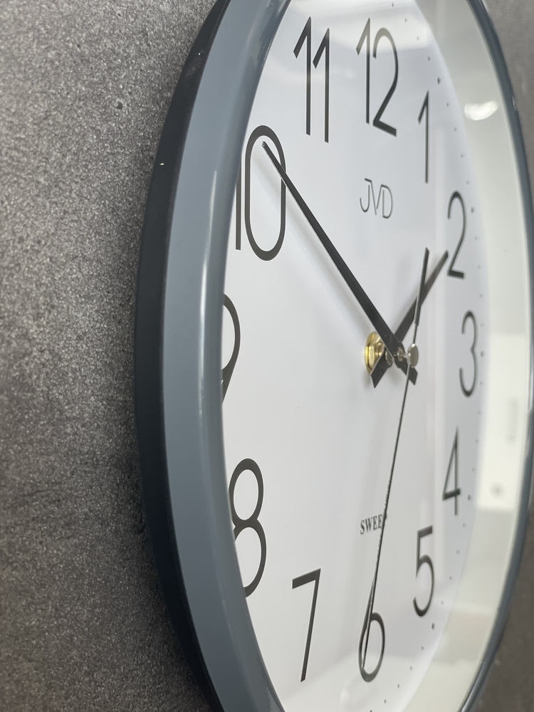 JVD Nástěnné tiché netikající šedé hodiny JVD HX2487.3