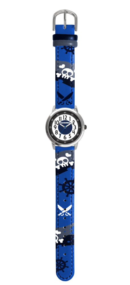 CLOCKODILE Svítící náramkové modré chlapecké hodinky PIRÁTI CWB0060