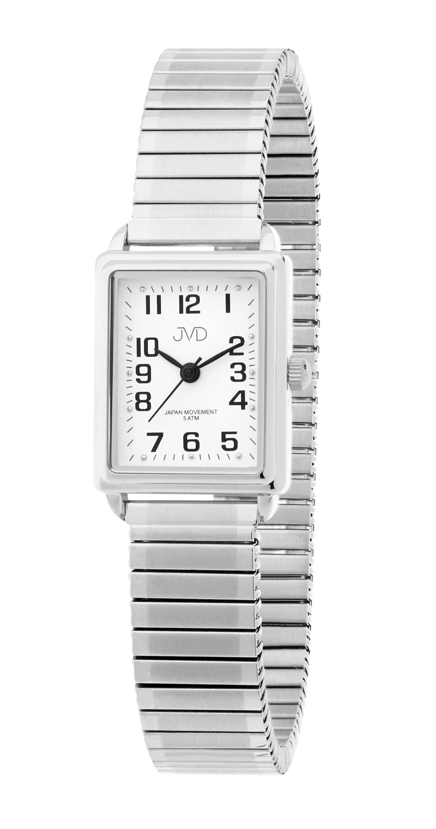 Elegantní hranaté ocelové hodinky JVD steel J4072.3 - unisex s pérovacím páskem