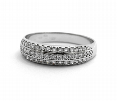 Luxusní diamantový zlatý mohutný prsten 585/1,96 gr J-21522-12