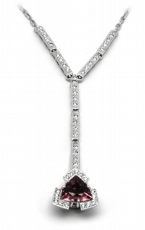Šperkový diamantový náhrdelník s brazilským turmalínem 585/8,13gr J-21617-12