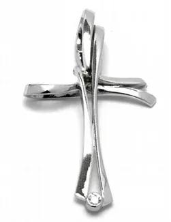 Diamantový zlatý přívěsek křížek s diamantem 585/2,23 gr J-21787-12