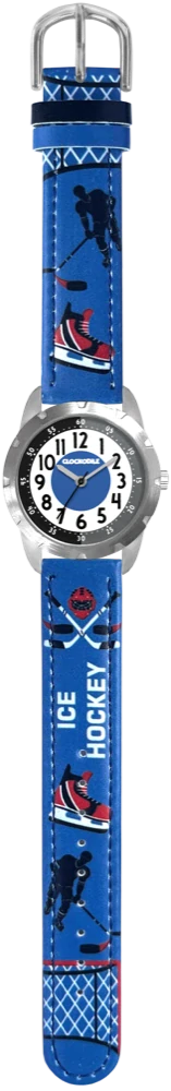 CLOCKODILE Dětské svítící modré chlapecké hodinky HOKEJ CWB0111