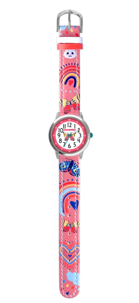 CLOCKODILE Dětské růžové dívčí dětské hodinky MOTÝL CWG5180