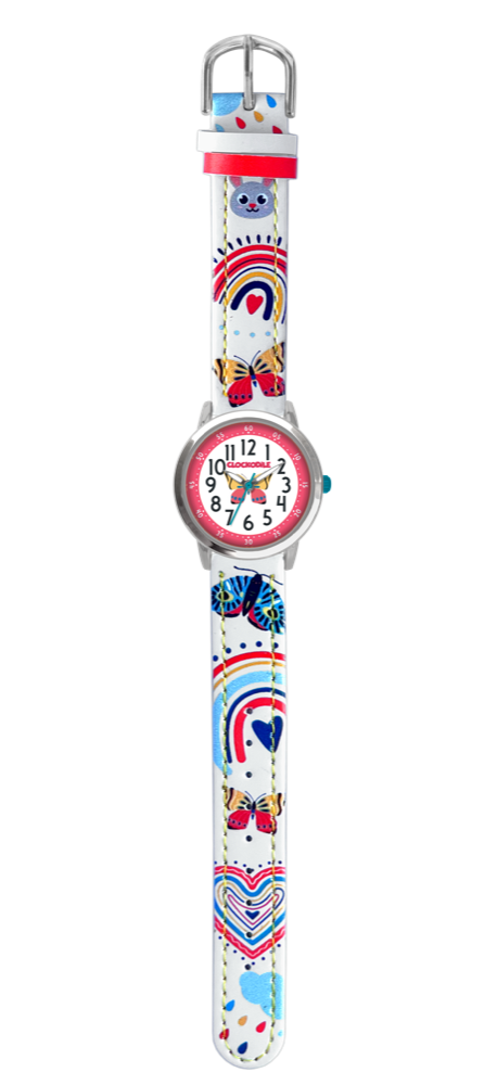 CLOCKODILE Dětské bílé dívčí dětské hodinky MOTÝL CWG5181