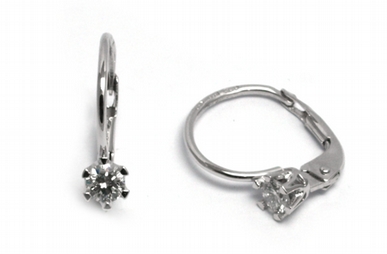 Diamantové náušnice s přírodními pravými diamanty 585/0,94 gr J-20690-12