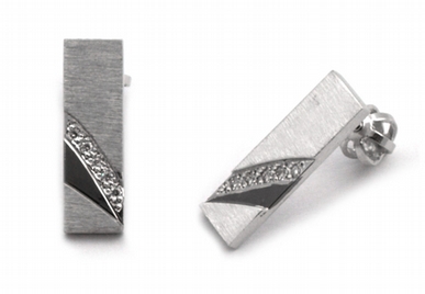 Luxusní náušnice s přírodními vzácnými diamanty 585/3,12 gr J-20214-11