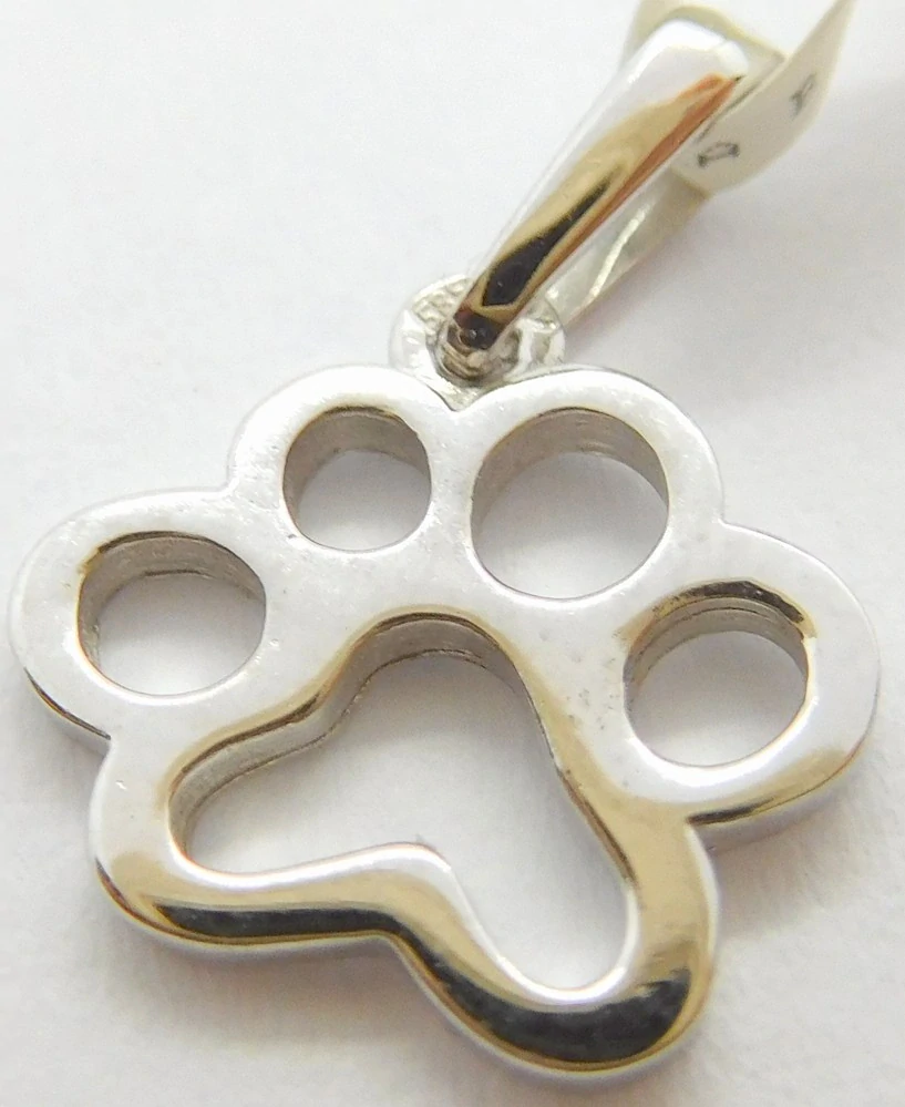 Klenoty Budín Hladký zlatý přívěsek z bílého zlata TLAPKA 585/0,72gr 6670741