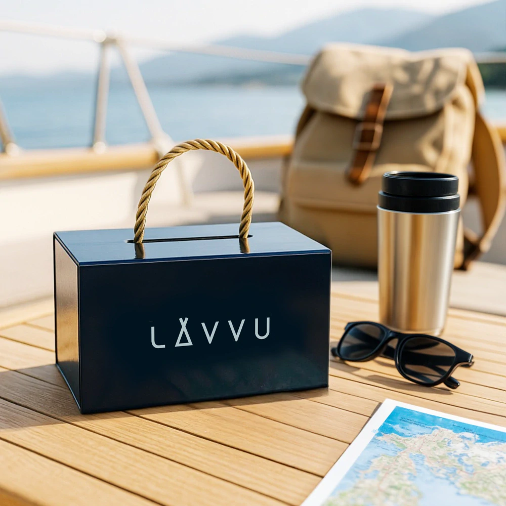 LAVVU Pánské náramkové hodinky se safírovým sklem HALLAND Blue LWM0300