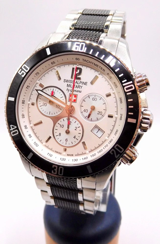 GROVANA Luxusní pánské švýcarské ocelové hodinky Swiss Millitary by Grovana 1615.9172